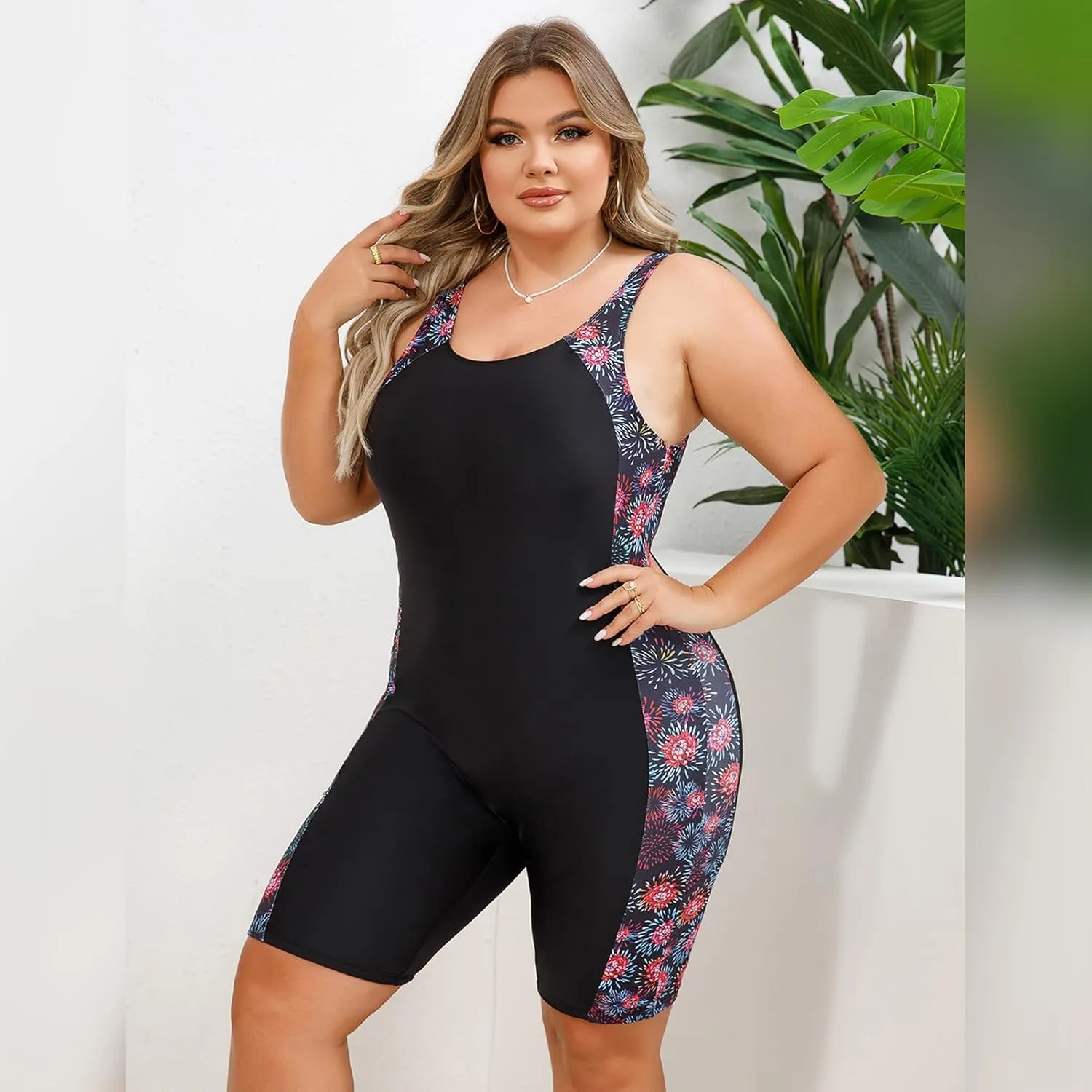 IKADEX Women Plus Size Rush Guard Zipper Swimwear Modest One-Piece Swimsuit Surfing Bathing Suit