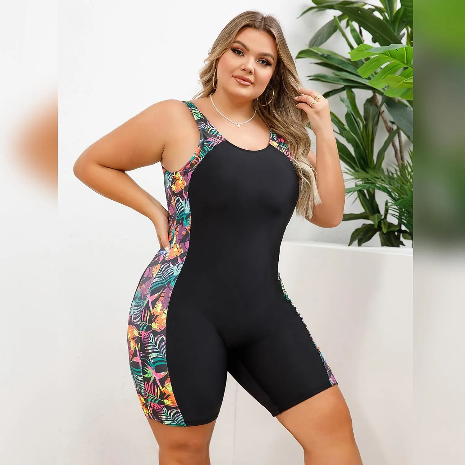 IKADEX Women Plus Size Rush Guard Zipper Swimwear Modest One-Piece Swimsuit Surfing Bathing Suit