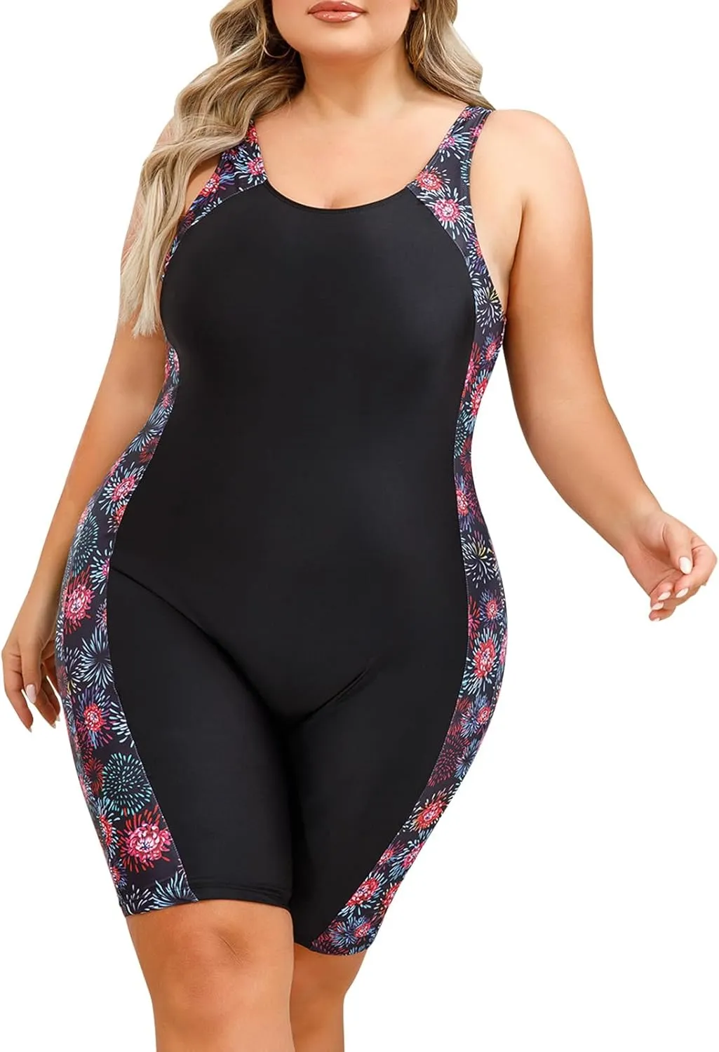 IKADEX Women Plus Size Rush Guard Zipper Swimwear Modest One-Piece Swimsuit Surfing Bathing Suit