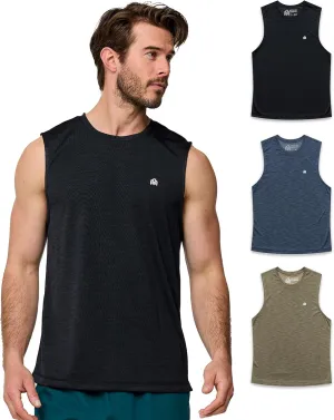 INTO THE AM Performance Muscle Tank Tops for Men S - 4XL - Workout Gym Quick Dry Fit Moisture Wicking Tanks