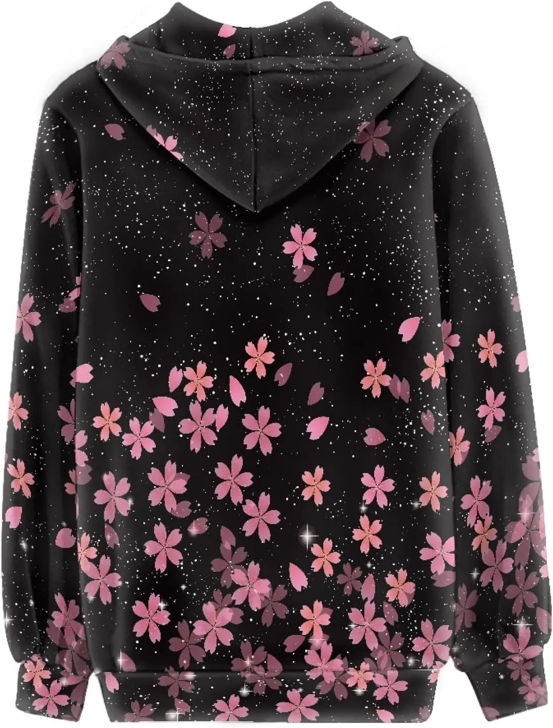 Irisjudy Womens Fall Jackets Hoodie with Pocket, Skulls,Island Flowers Zip Front Open Cardigan Hood Warm Outerwear XS-5XL