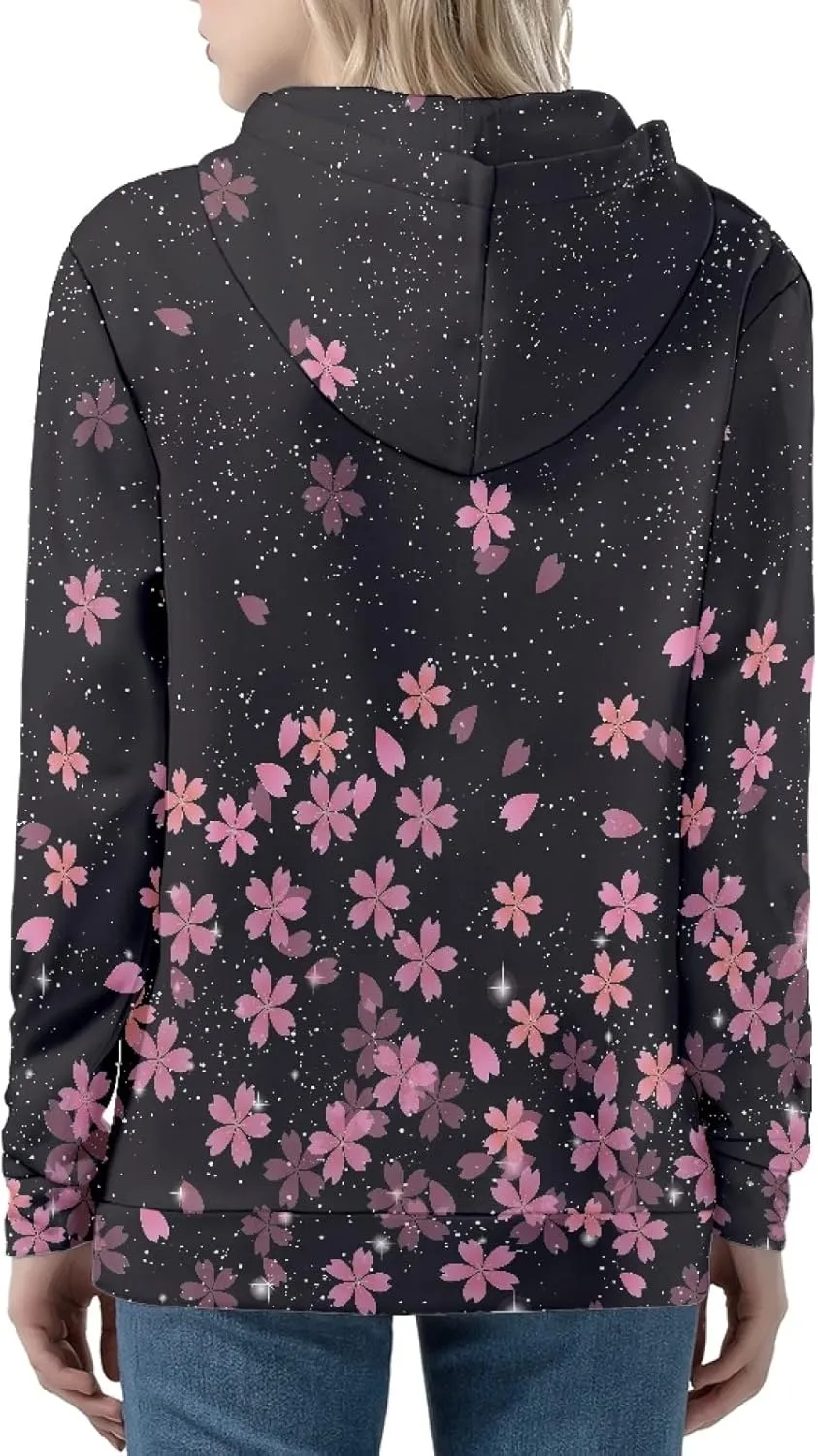 Irisjudy Womens Fall Jackets Hoodie with Pocket, Skulls,Island Flowers Zip Front Open Cardigan Hood Warm Outerwear XS-5XL