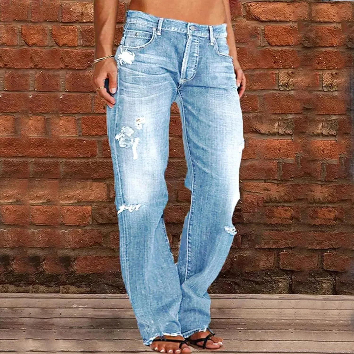 Jeans for Women Rompers Overalls Bib Jumpsuits Ripped Denim Jeans Women's Women's Jeans Pants for Women Vintage
