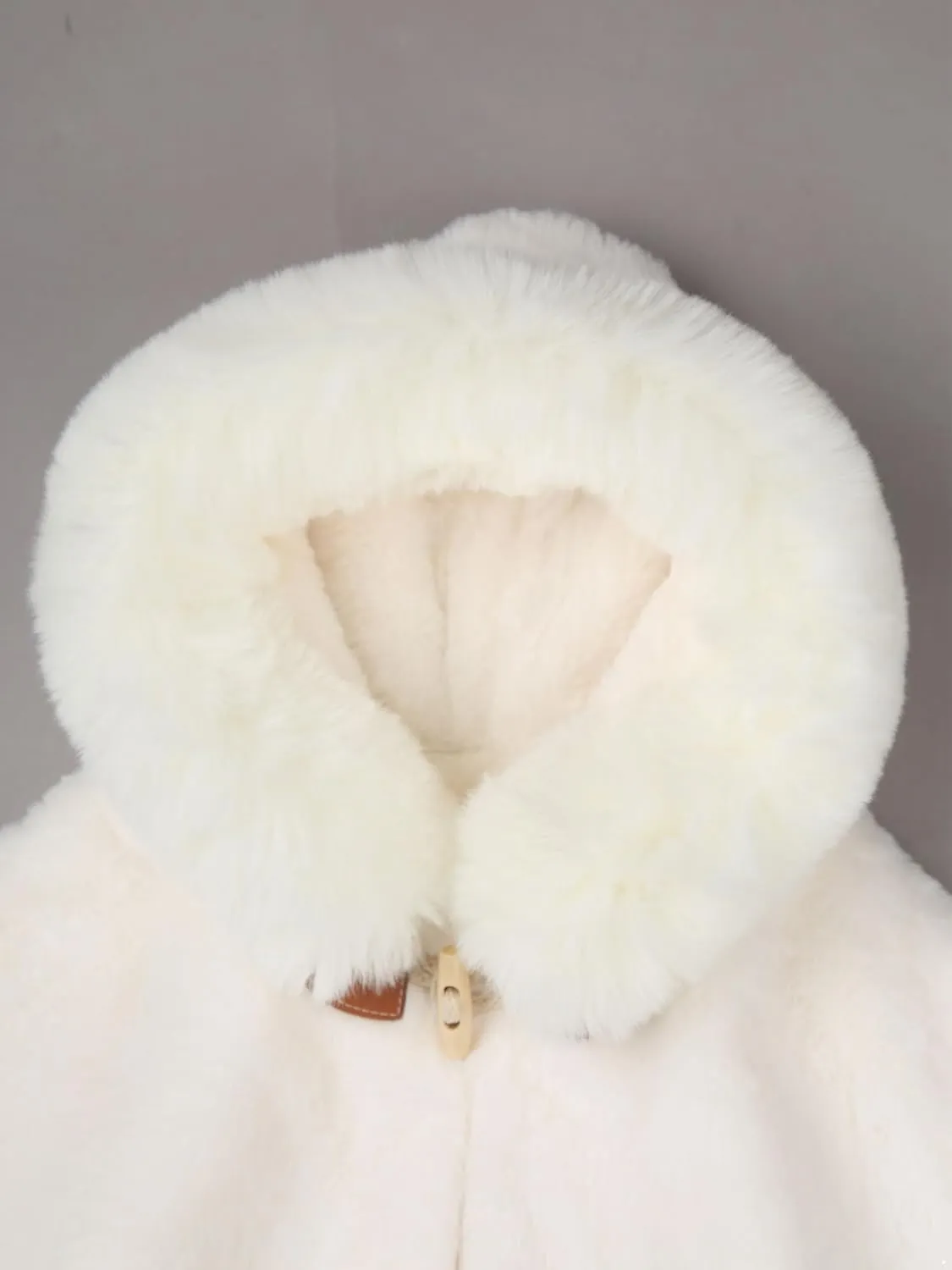 JEATHA Toddler Baby Girls Fleece Carseat Poncho Warm Winter Coat Kids Furry Hooded Cape Cloak Jacket Outerwear