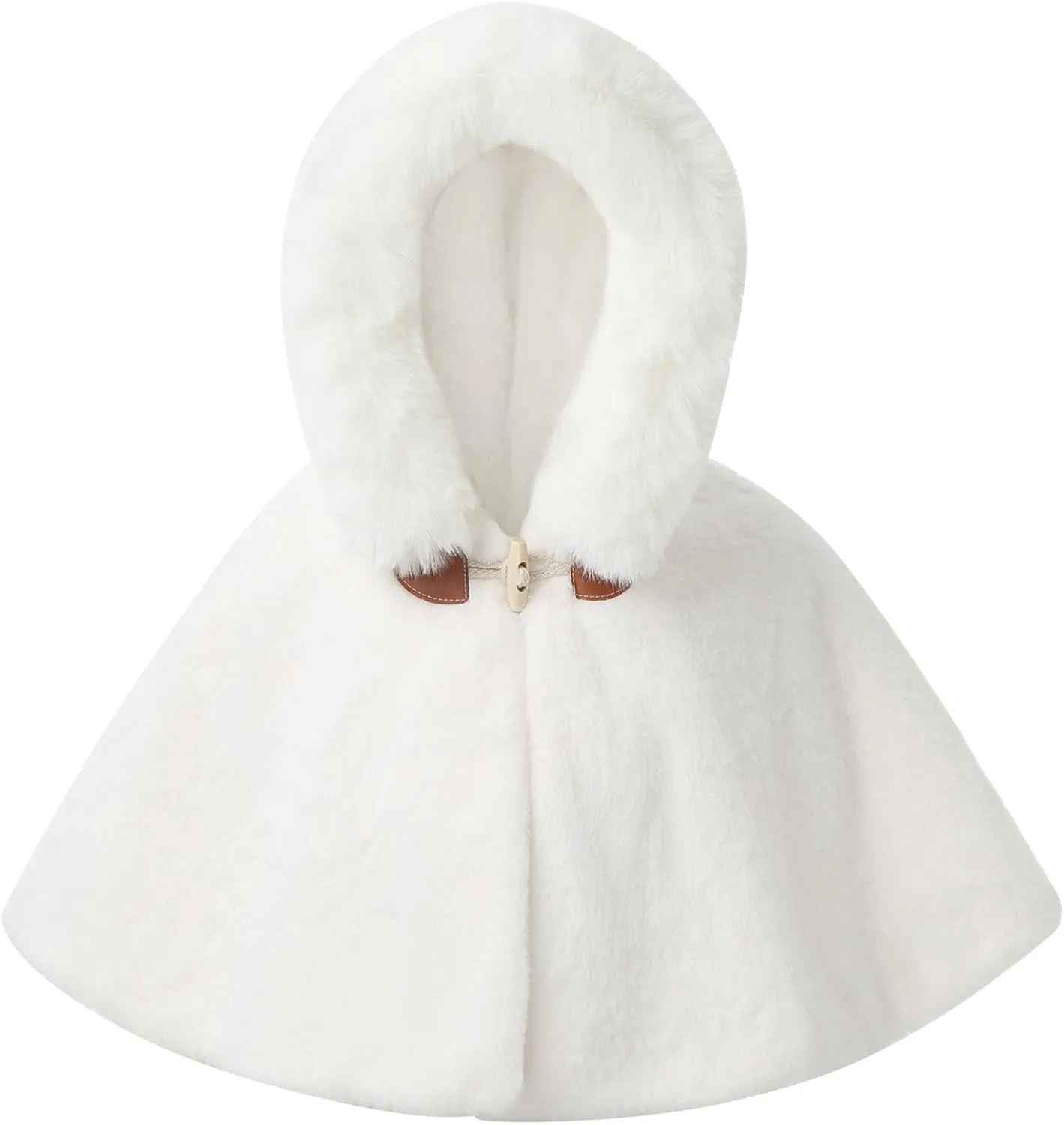 JEATHA Toddler Baby Girls Fleece Carseat Poncho Warm Winter Coat Kids Furry Hooded Cape Cloak Jacket Outerwear