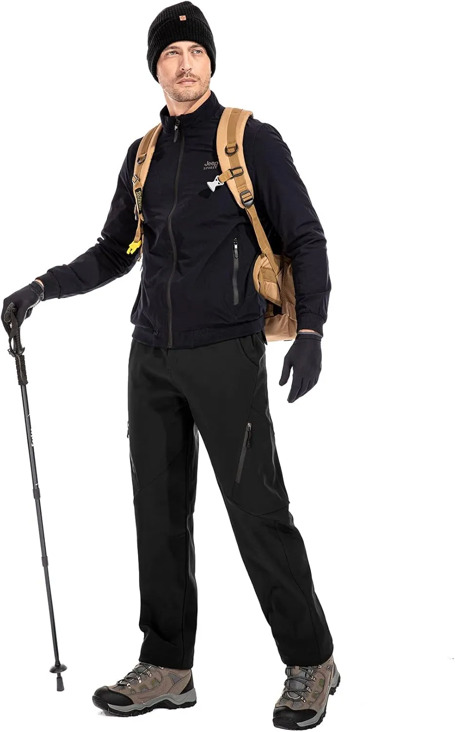 Jessie Kidden Mens Waterproof Hiking Pants, Outdoor Snow Ski Fishing Fleece Lined Insulated Soft Shell Winter Pants