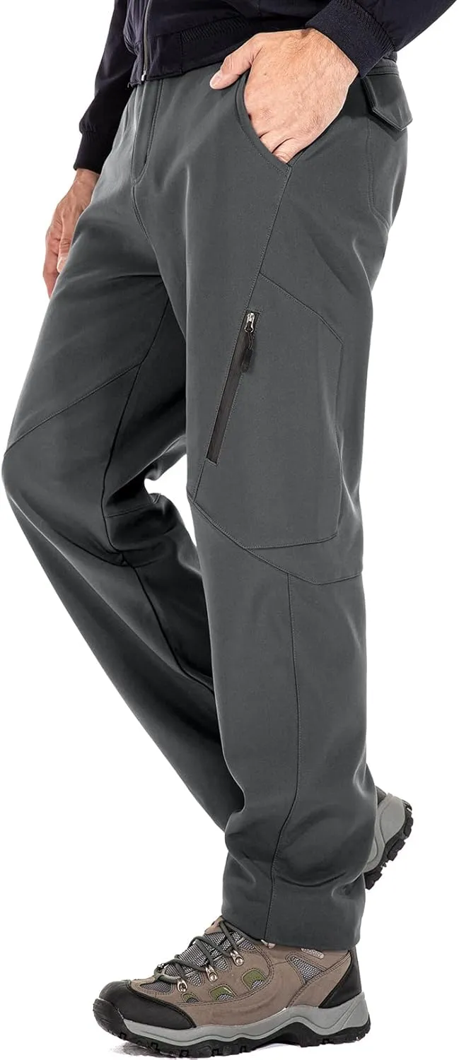 Jessie Kidden Mens Waterproof Hiking Pants, Outdoor Snow Ski Fishing Fleece Lined Insulated Soft Shell Winter Pants
