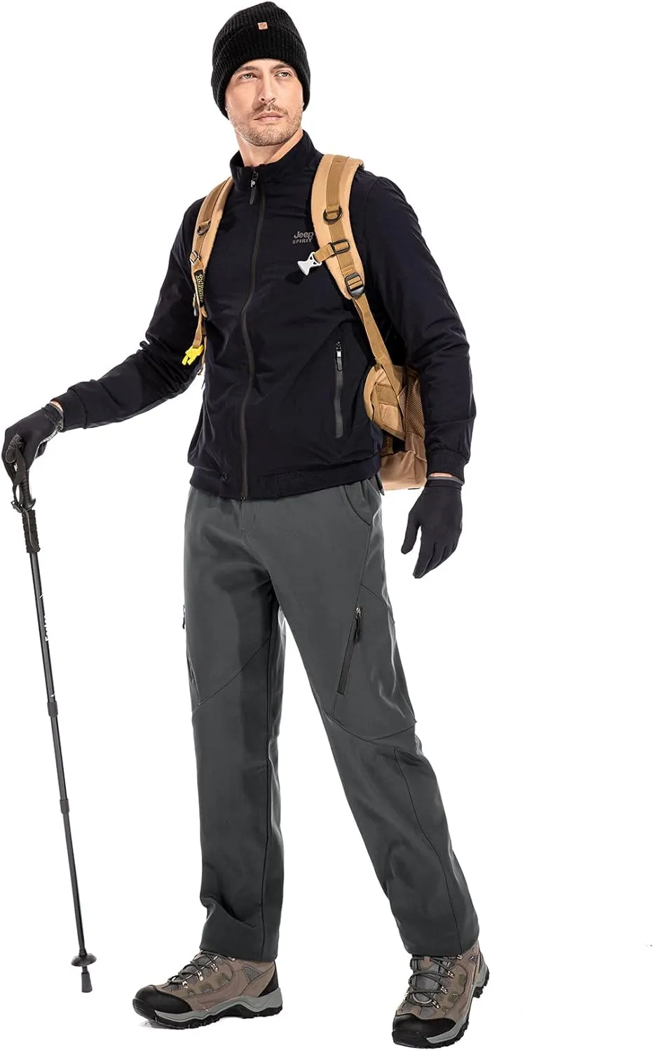 Jessie Kidden Mens Waterproof Hiking Pants, Outdoor Snow Ski Fishing Fleece Lined Insulated Soft Shell Winter Pants
