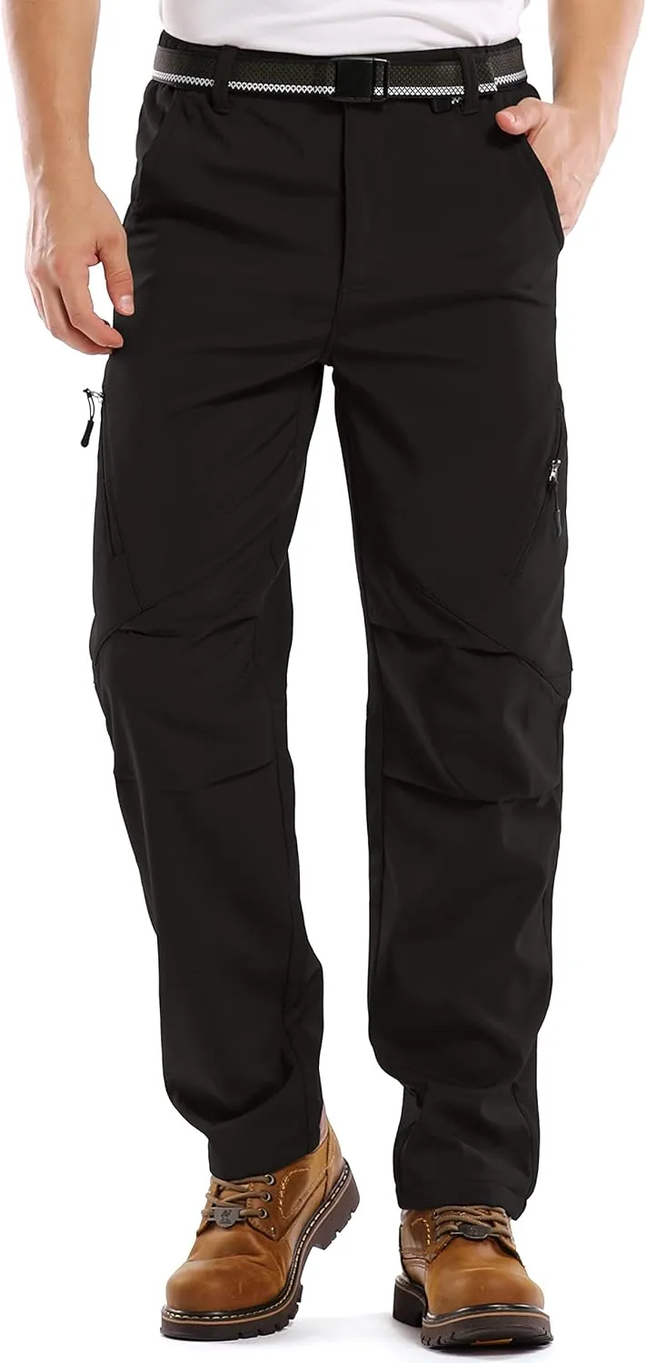 Jessie Kidden Mens Waterproof Hiking Pants, Outdoor Snow Ski Fishing Fleece Lined Insulated Soft Shell Winter Pants