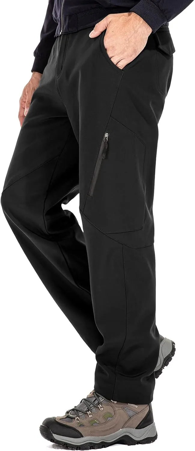 Jessie Kidden Mens Waterproof Hiking Pants, Outdoor Snow Ski Fishing Fleece Lined Insulated Soft Shell Winter Pants