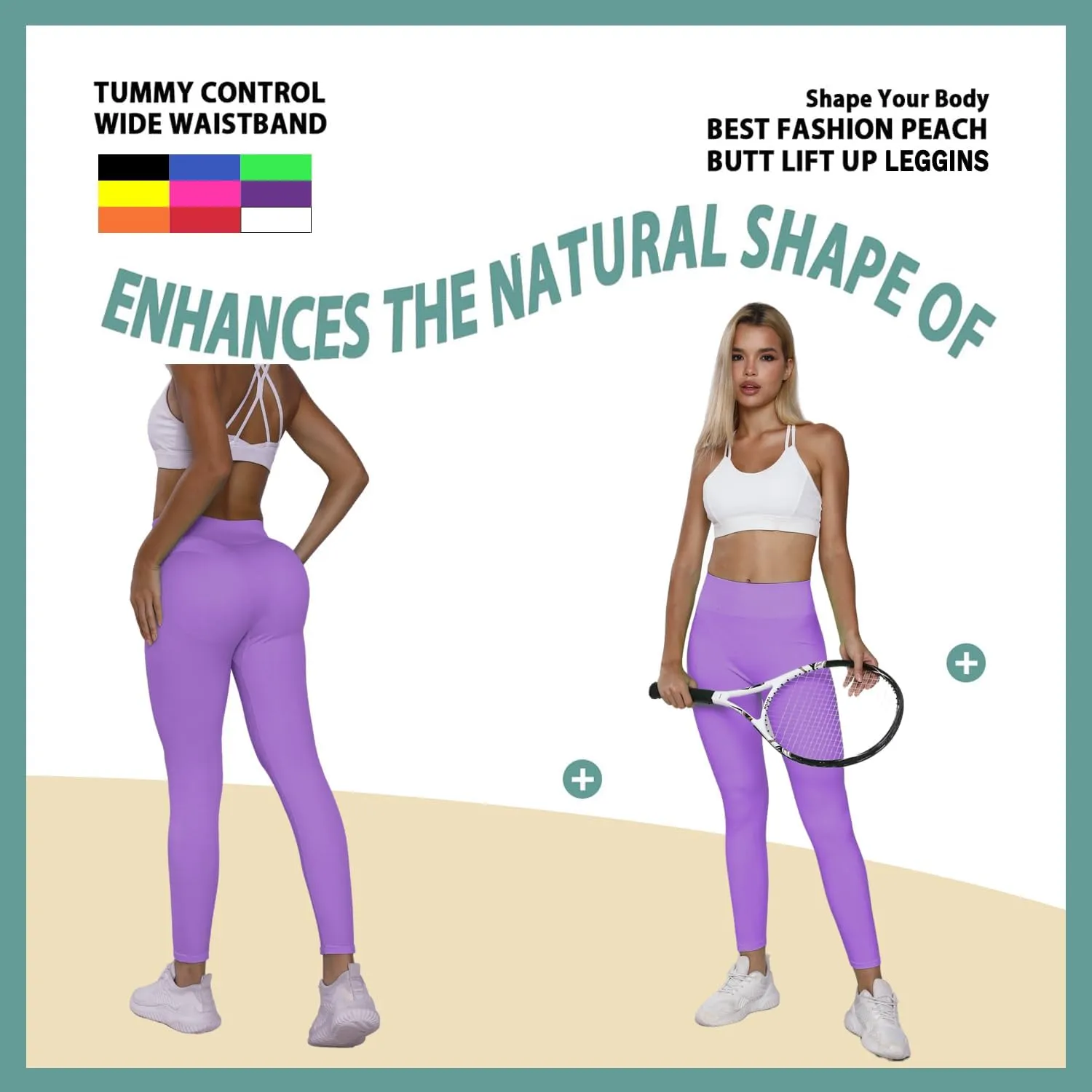 JQ JQAMAZING Seamless Scrunch Workout Leggings for Women Buttery Soft Gym Yoga Pants Opaque Tights