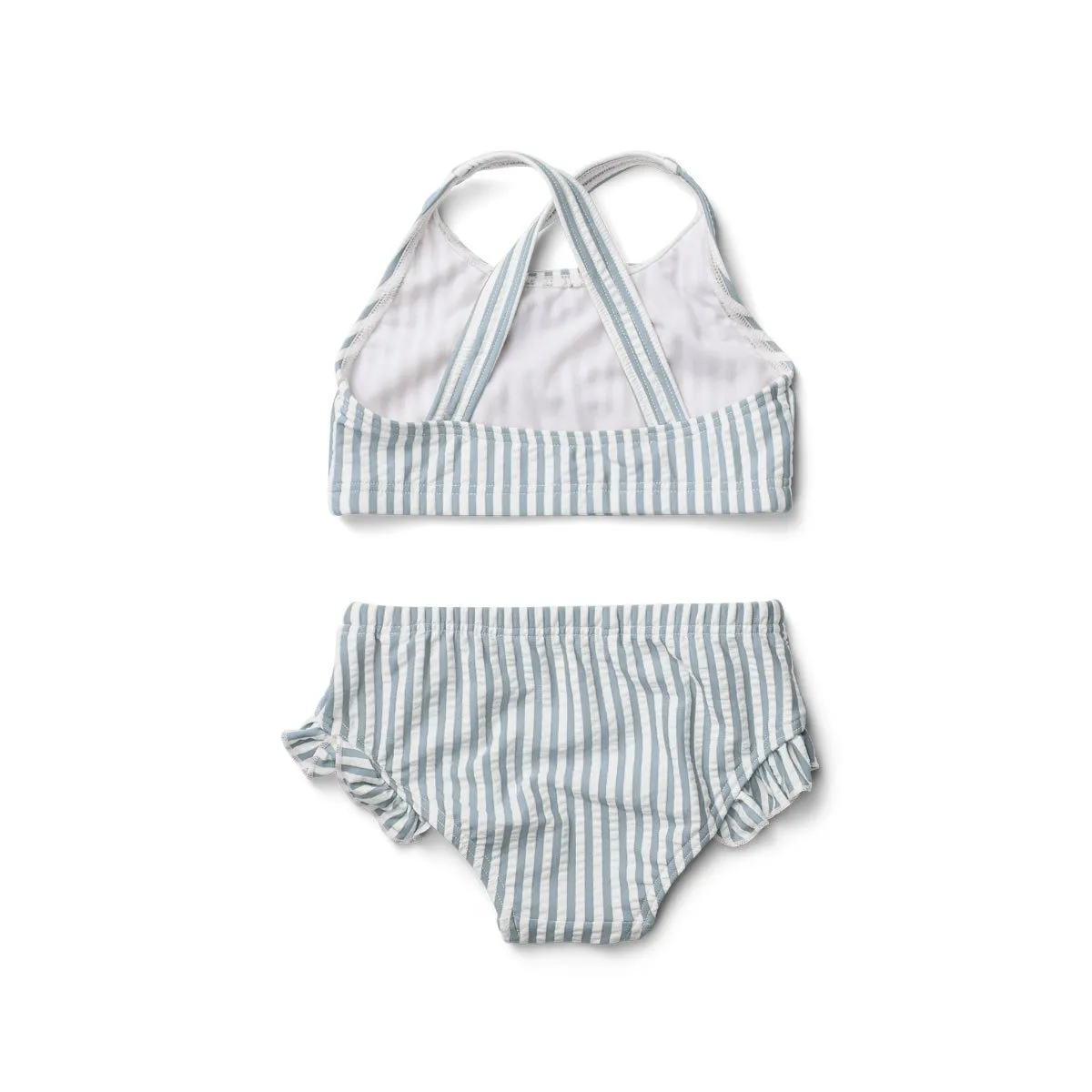 Juliet Bikini - Y/D stripe: Sea blue/white