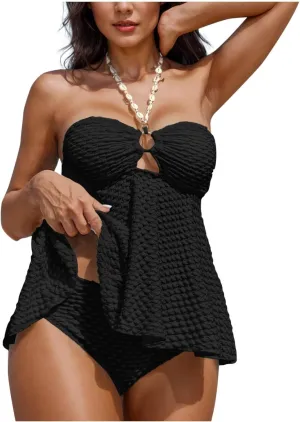 Juniors Beach Camisole Swimsuit Set for Women Cutout Eyelet Hawaiian Overall Seamless Triangle 2 Piece Sets
