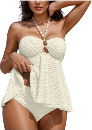 Juniors Beach Camisole Swimsuit Set for Women Cutout Eyelet Hawaiian Overall Seamless Triangle 2 Piece Sets