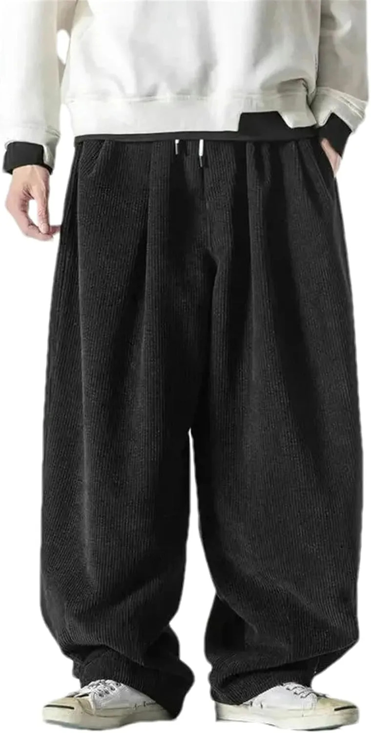 JXQXHCFS Men Casual Corduroy Pants Streetwear Harem Pants Men Woman Long Trousers Male Sweatpants Harajuku Pants