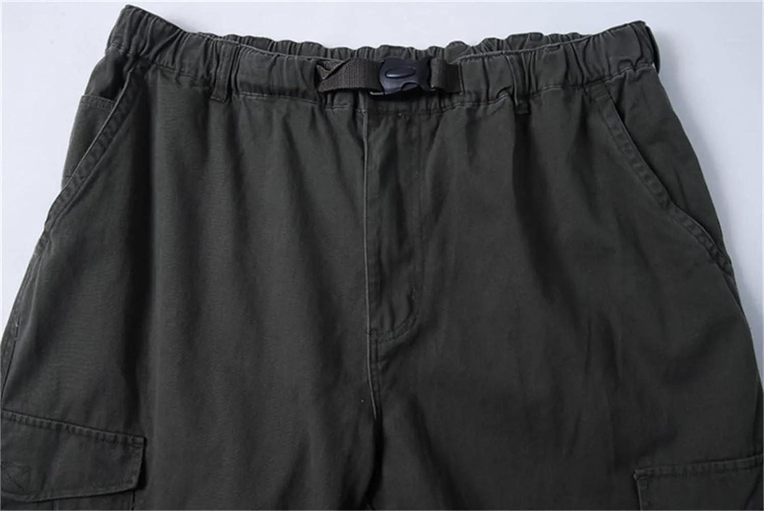 KELYWELL Men Plus Size Cargo Trousers Elastic Waist Loose Cargo Pants Outdoor Dance Pants Loose Baggy Hip Hop Pocket