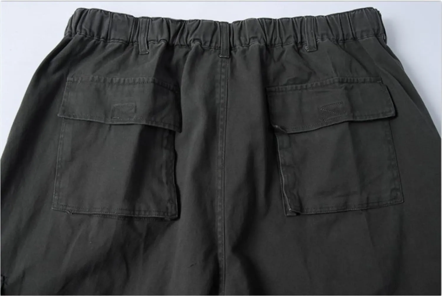 KELYWELL Men Plus Size Cargo Trousers Elastic Waist Loose Cargo Pants Outdoor Dance Pants Loose Baggy Hip Hop Pocket