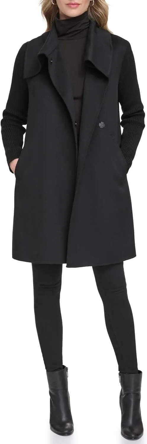 Kenneth Cole Women's Military Wool Blend Overcoat