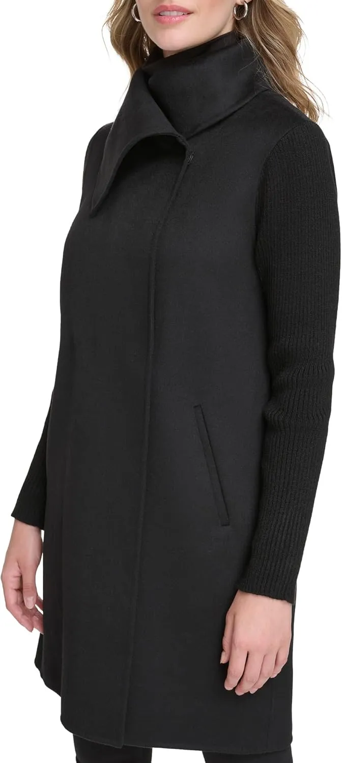 Kenneth Cole Women's Military Wool Blend Overcoat