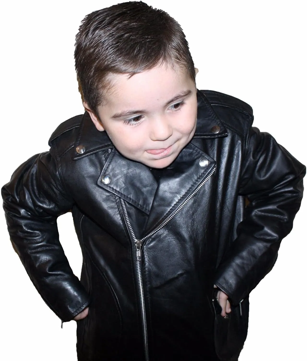 Kids Unixes Genuine Soft Leather Jacket Outerwear Biker Jacket
