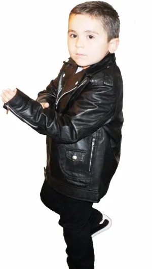 Kids Unixes Genuine Soft Leather Jacket Outerwear Biker Jacket