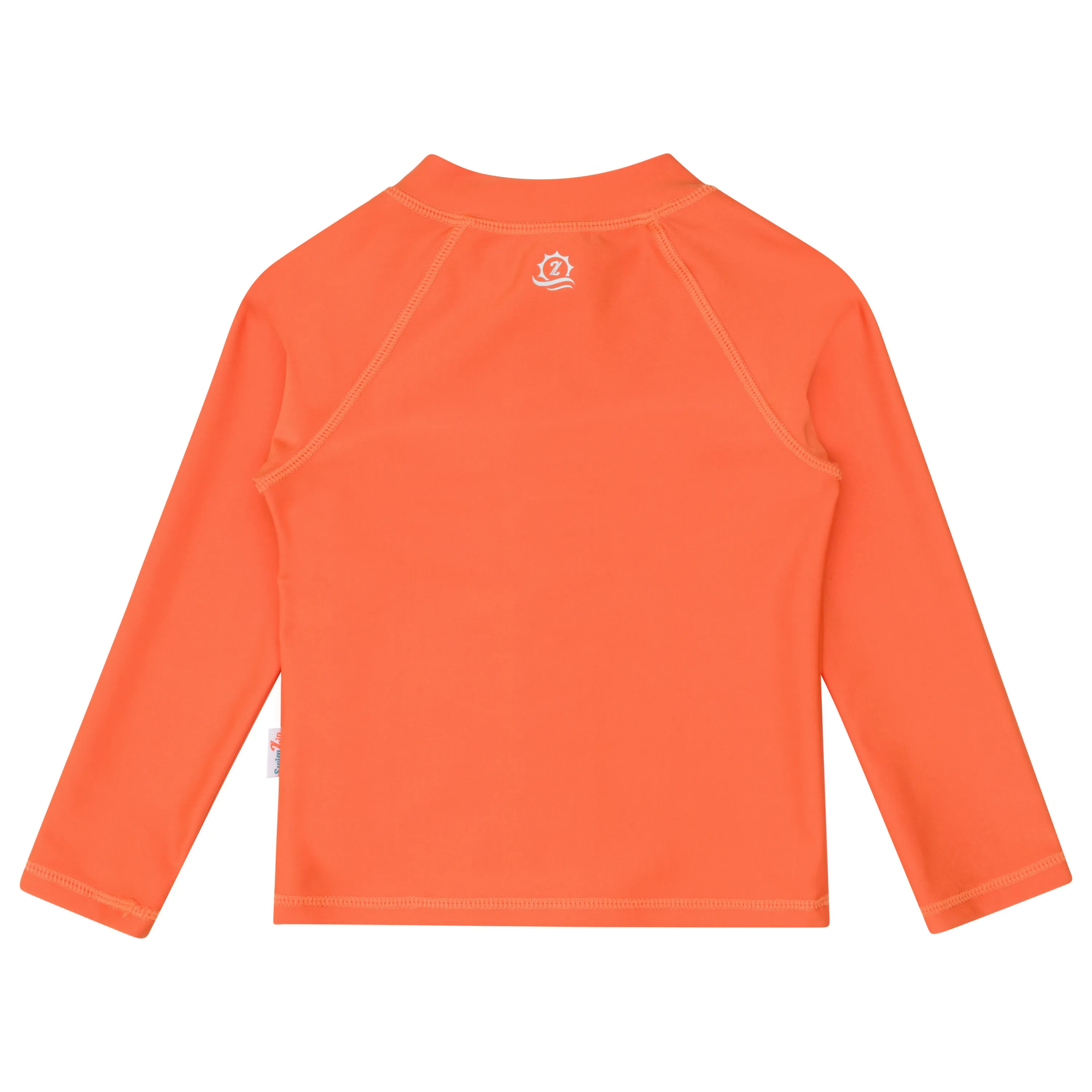Kids UPF 50  Long Sleeve Zipper Rash Guard Swim Shirt | "Desert Orange"
