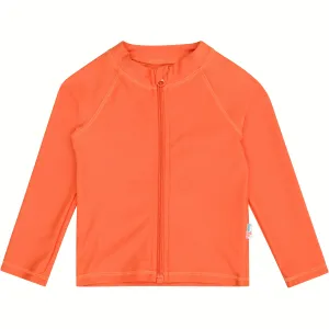 Kids UPF 50  Long Sleeve Zipper Rash Guard Swim Shirt | "Desert Orange"