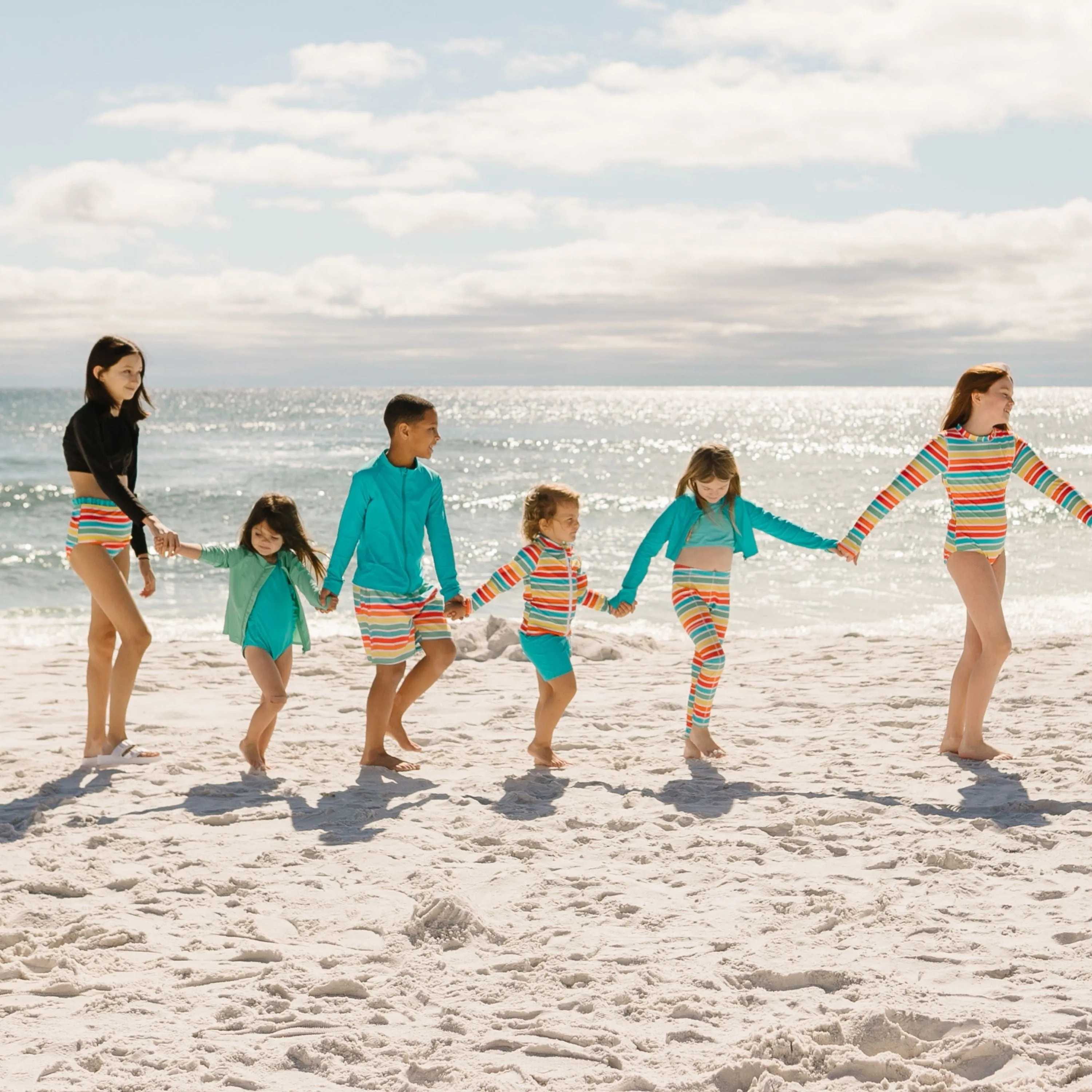 Kids UPF 50  Long Sleeve Zipper Rash Guard Swim Shirt | "Light Jade"