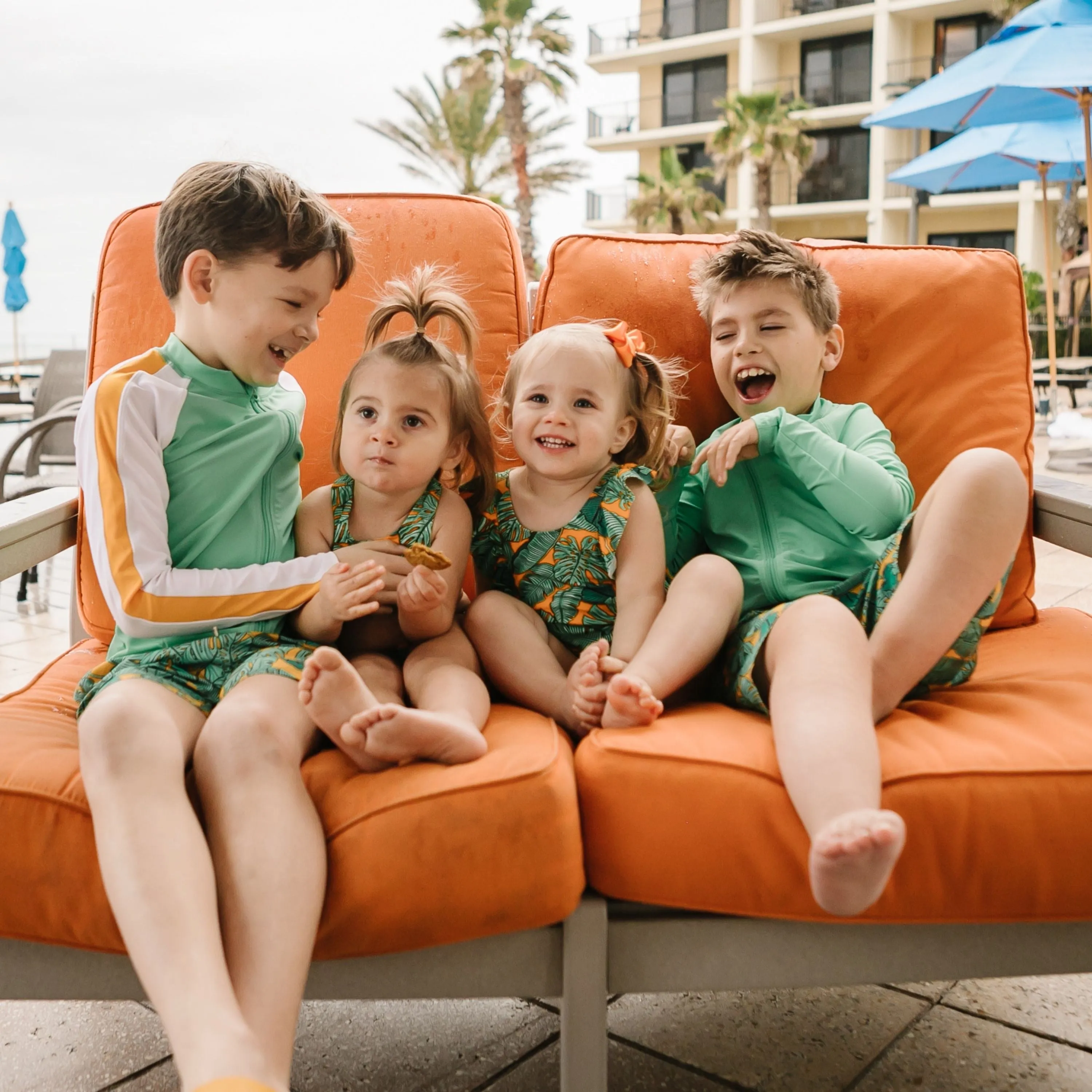 Kids UPF 50  Long Sleeve Zipper Rash Guard Swim Shirt | "Light Jade"