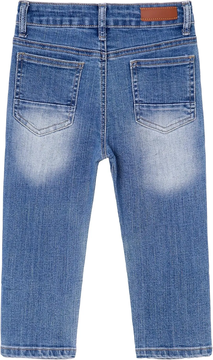 KIDSCOOL SPACE Baby Girl Boy Jeans,Soft Ripped Denim Elastic Band Inside Pants