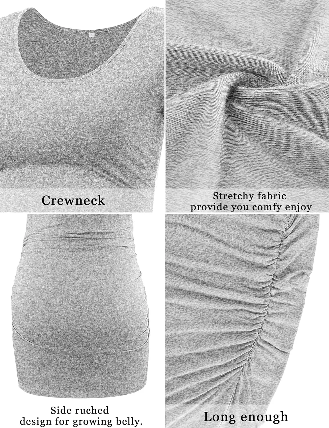 KIM S Maternity Shirts, 3 Packs Maternity Shirt Side Ruched Maternity Tops Casual Pregnancy Maternity-Clothes