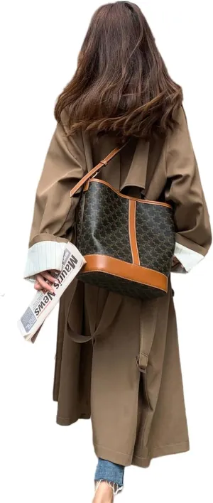 Korean Style Oversized Long Double-Breasted Trench Coats for Women Spring Fall Womens Windbreaker Coat Outerwear