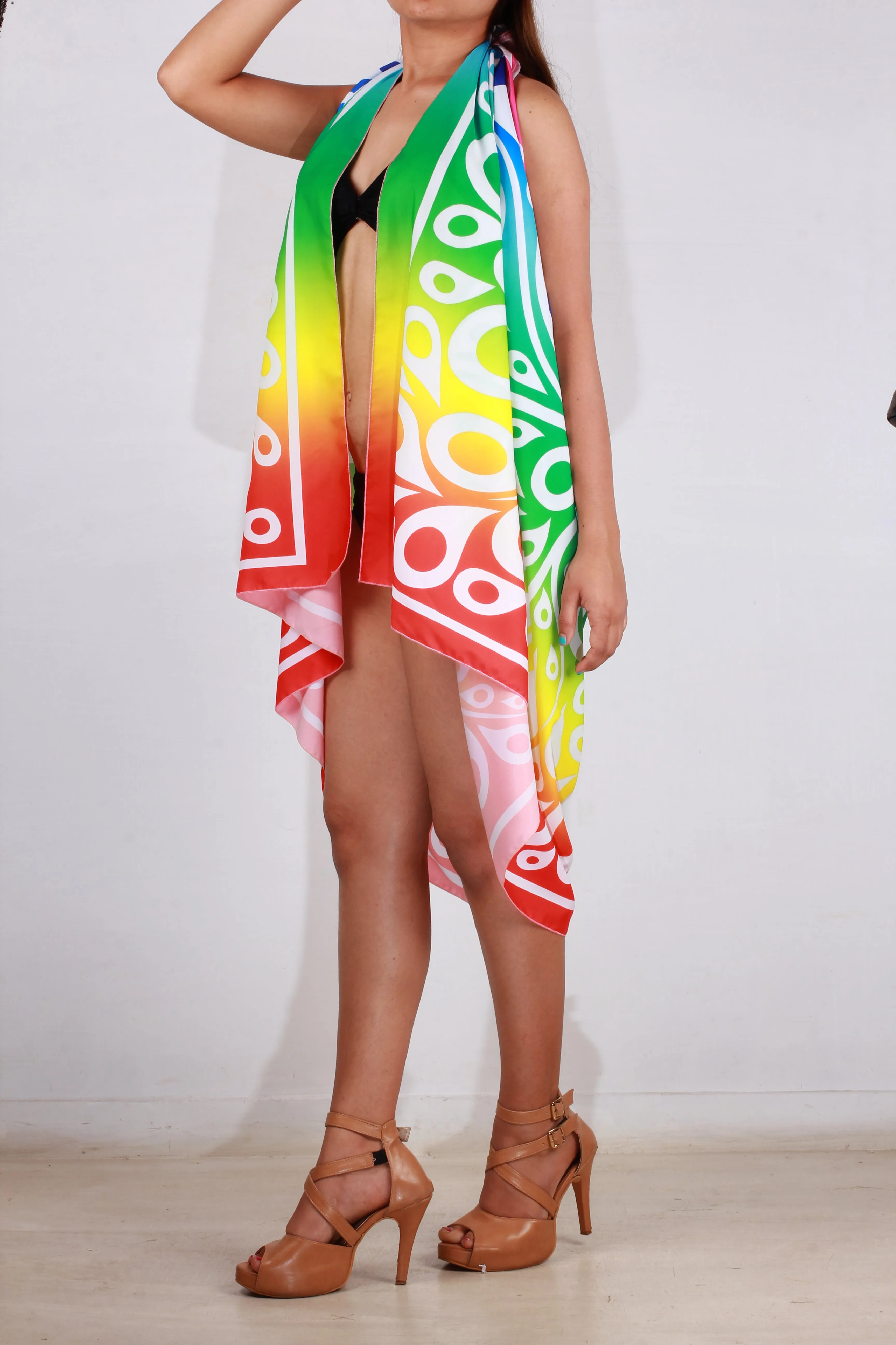 LA LEELA Printed Beach Sarong for Women Beach Wrap Cover Up for Swimsuit - ONE SIZE