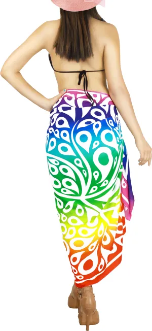 LA LEELA Printed Beach Sarong for Women Beach Wrap Cover Up for Swimsuit - ONE SIZE