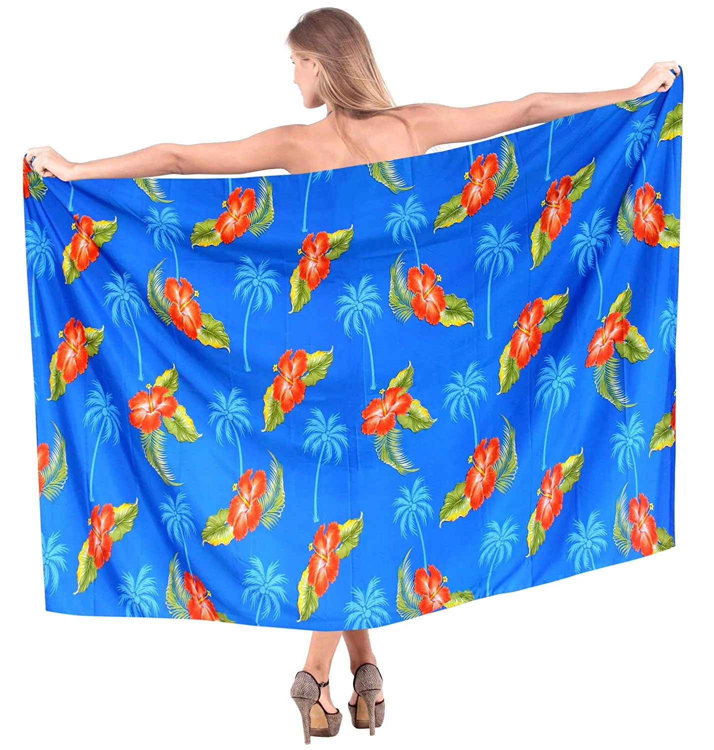 LA LEELA Women Beachwear Bikini Cover up Wrap Dress Swimwear Sarong 03 Plus Size