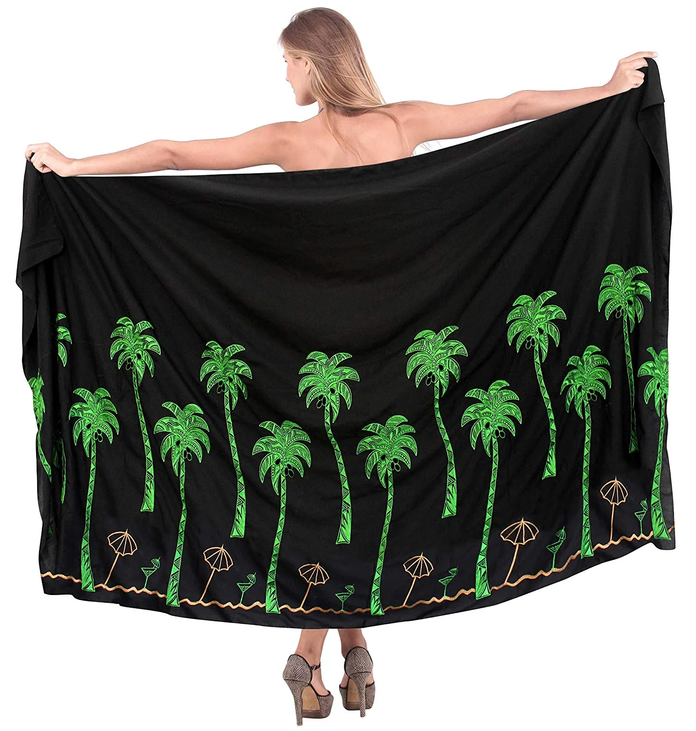 LA LEELA Women's Bikini Wrap Cover up Swimsuit Dress Sarong Solid 15 ONE Size