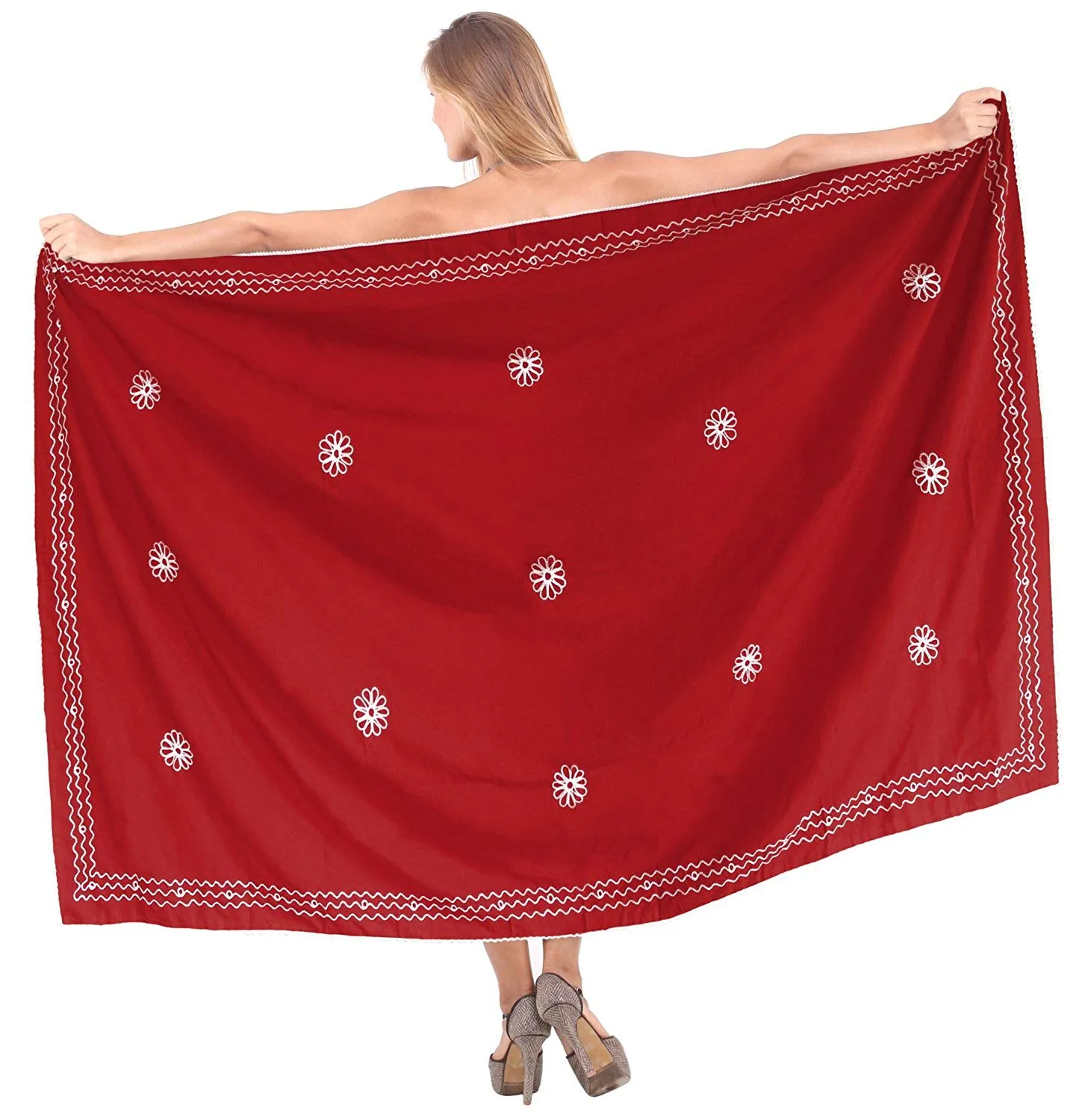 LA LEELA Women's Bikini Wrap Cover up Swimsuit Dress Sarong Solid 15 ONE Size