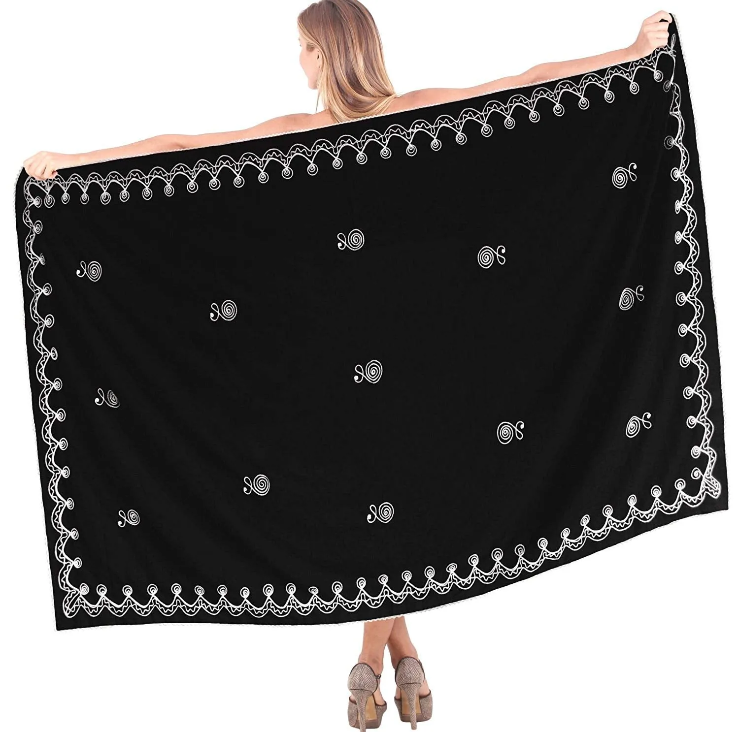 LA LEELA Women's Bikini Wrap Cover up Swimsuit Dress Sarong Solid 15 ONE Size