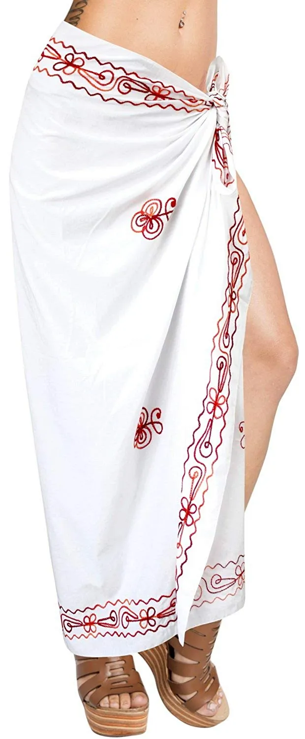 LA LEELA Women's Bikini Wrap Cover up Swimsuit Dress Sarong Solid 15 ONE Size