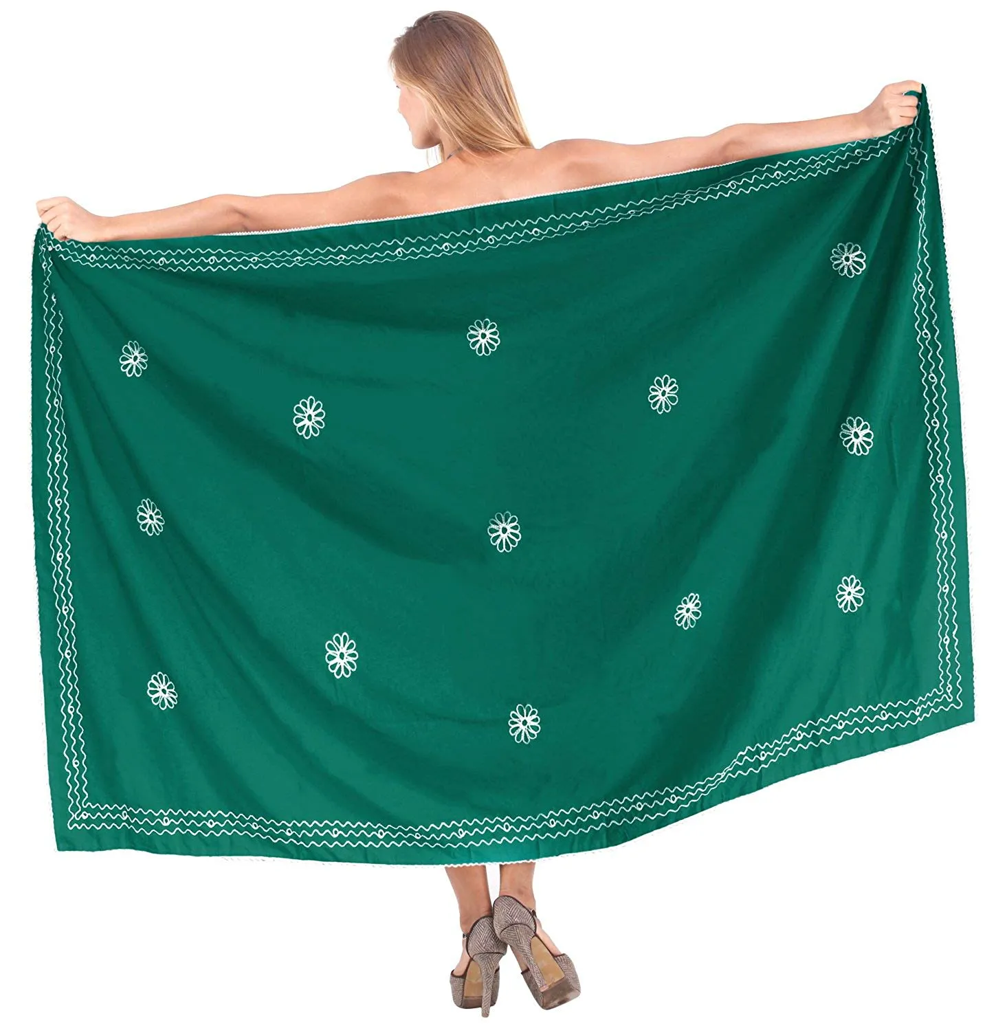 LA LEELA Women's Bikini Wrap Cover up Swimsuit Dress Sarong Solid 15 ONE Size