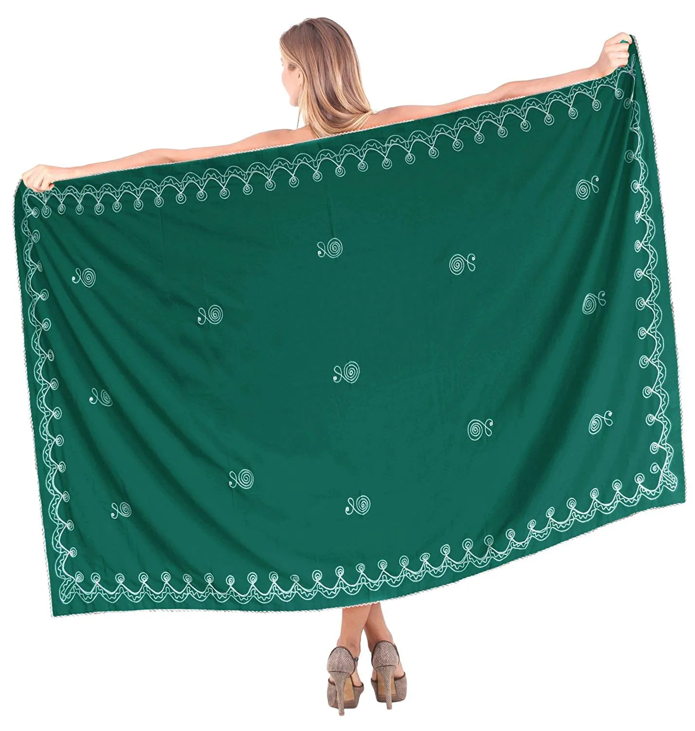LA LEELA Women's Bikini Wrap Cover up Swimsuit Dress Sarong Solid 15 ONE Size