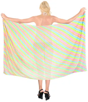 La Leela Women's Hawaiian Bikini Beach Wrap Sheer Sarong Swimming Bathing suit Beachwear Swim Dress Pareo Cover up Long 78"X42"  Beige 137755