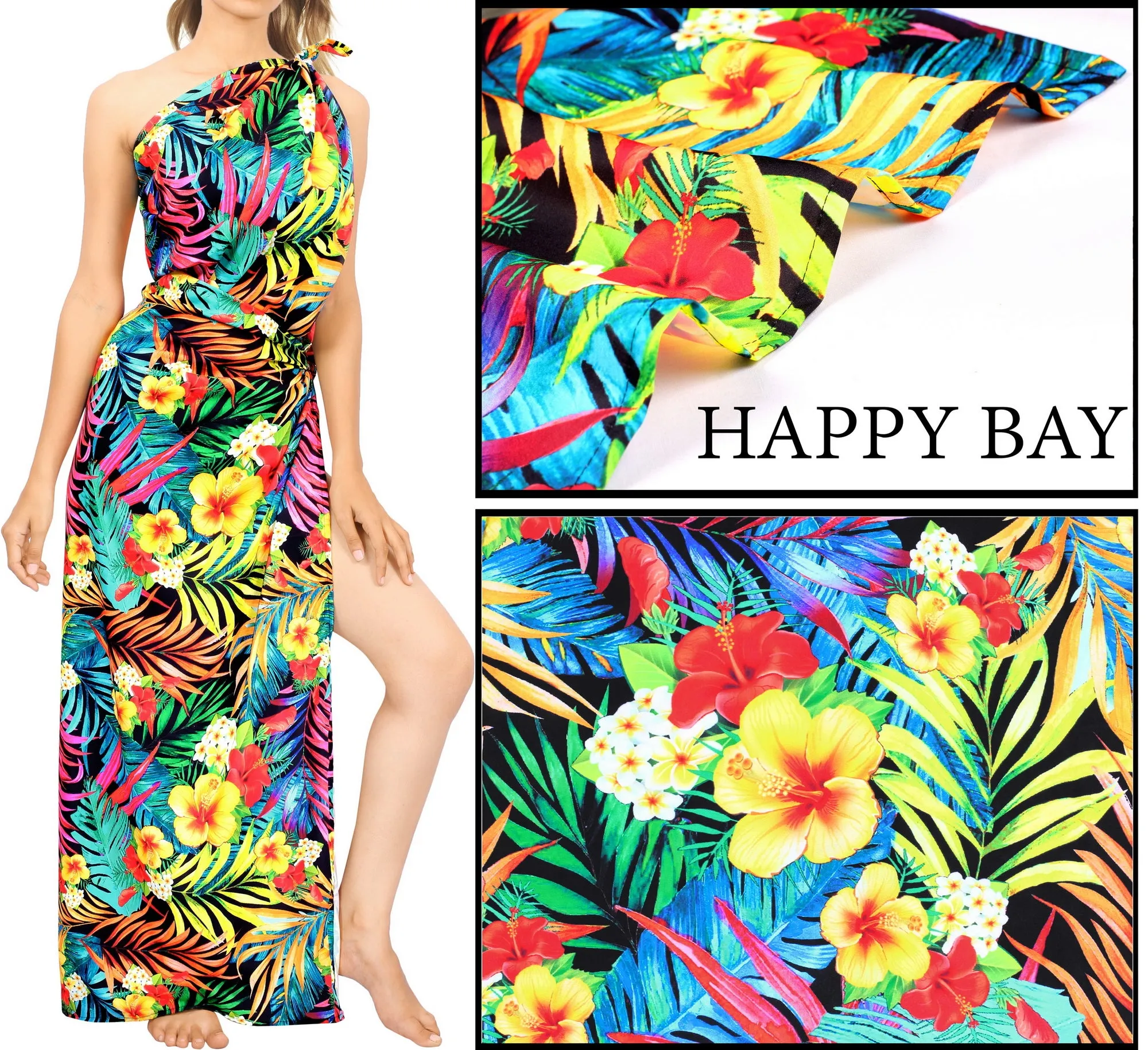 La Leela Women's Hawaiian Bikini Beach Wrap Sheer Sarong Swimming Bathing suit Beachwear Swim Dress Pareo Cover up Long 78"X42"  Orange 913596
