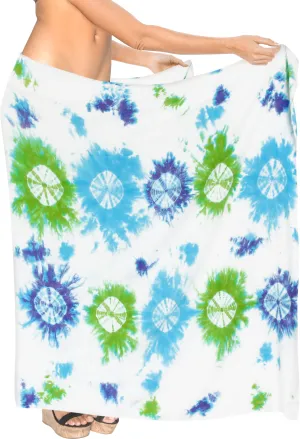 La Leela Women's Hawaiian Bikini Beach Wrap Sheer Sarong Swimming Bathing suit Beachwear Swim Dress Pareo Cover up Long 78"X42"  White 913445