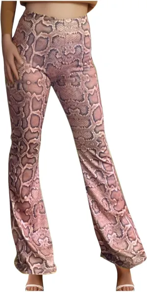 Ladies Bootcut Yoga Pants Women Stretch Bootleg Trousers Elasticated High Waist Work Pants Casual Wear Vintage