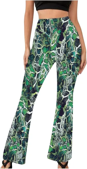 Ladies Bootcut Yoga Pants Women Stretch Bootleg Trousers Elasticated High Waist Work Pants Casual Wear Vintage