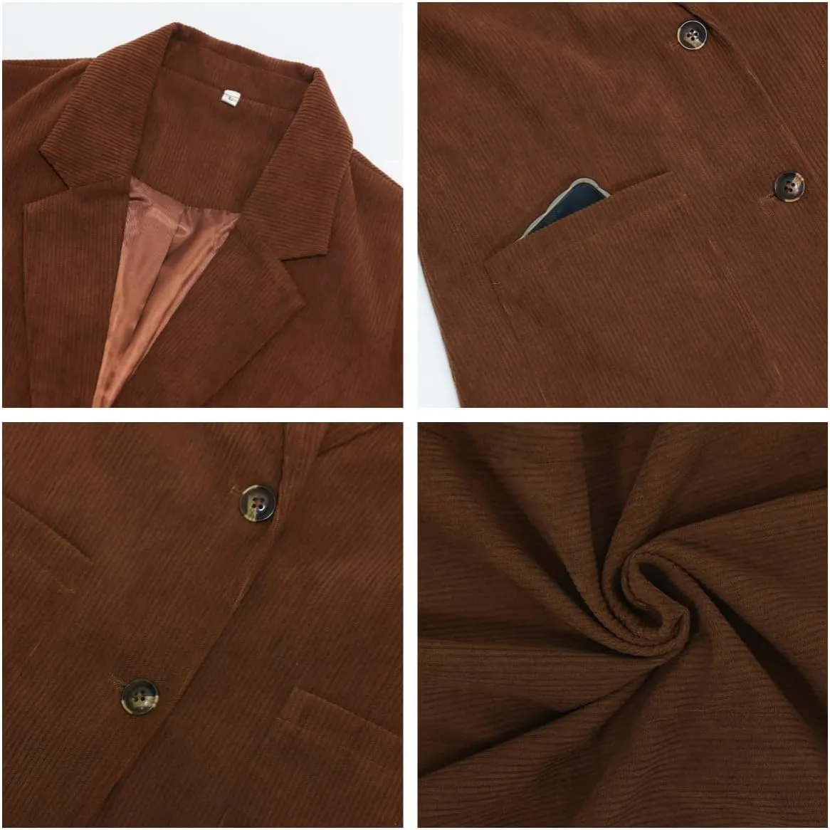 Ladyful Womens Lapel Corduroy Blazer Jacket Dressy Casual Business Suit Jacket Fall Trendy Work Outerwear