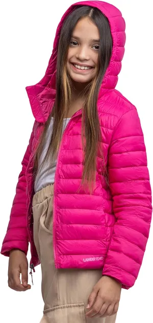 Lands' End Kids Full Zip Lightweight Thermoplume Hooded Jacket (S-XL)