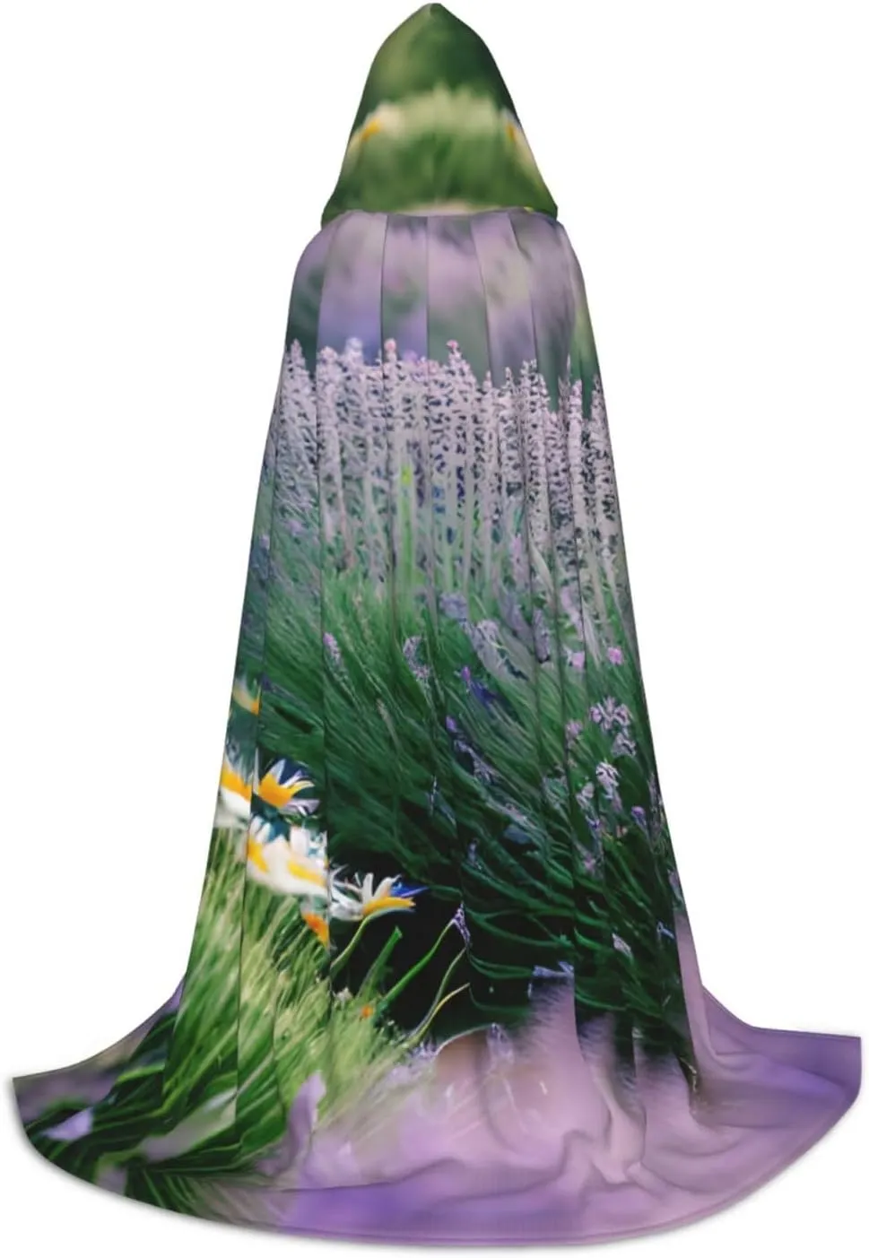 Lavender And Daisy Hooded Cloak Coat Winter Warm Long Cloak Cosplay Costumes Outerwear Carnivals Hoodies Capes