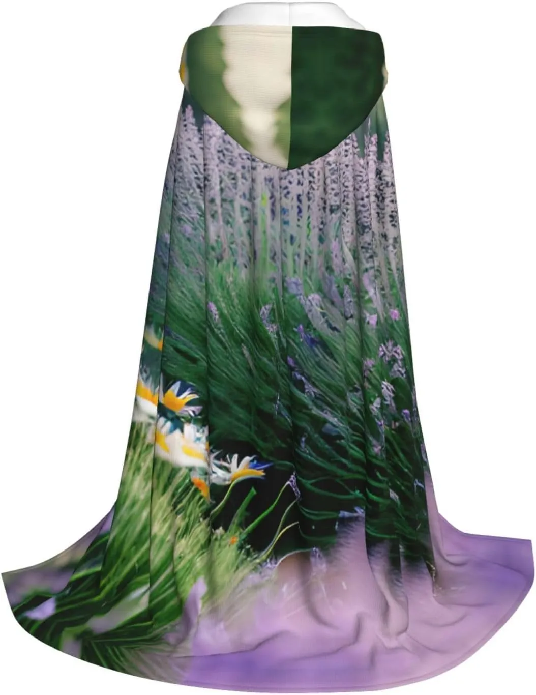 Lavender And Daisy Hooded Cloak Coat Winter Warm Long Cloak Cosplay Costumes Outerwear Carnivals Hoodies Capes